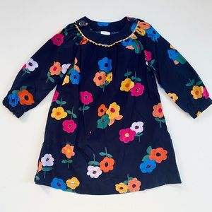 Hanna Andersson Scalloped Button Neck Floral Dress